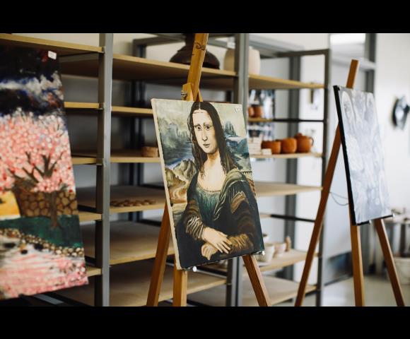 Paintings in art room